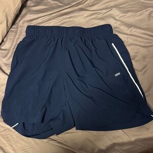 DSG Navy Athletic Performance Shorts with White Trim 7”